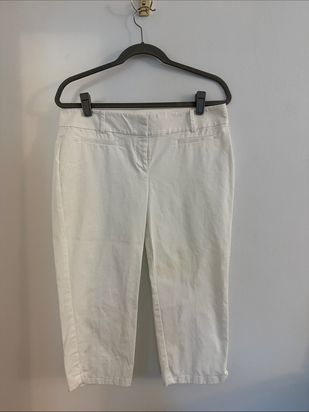 Ann Taylor Cropped White Pants-Petite